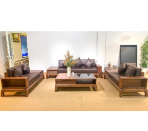 SOFA GỖ TẦN BÌ MÀU ÓC CHÓ ĐẸP HÀNG KỸ CAO CẤP